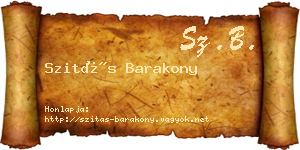 Szitás Barakony névjegykártya